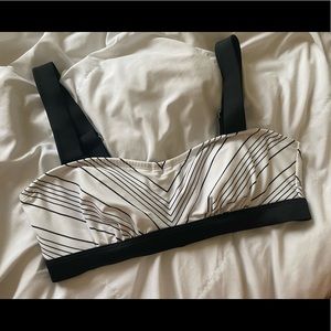 NWOT🌱 Athleta White and Black Striped Bikini Top